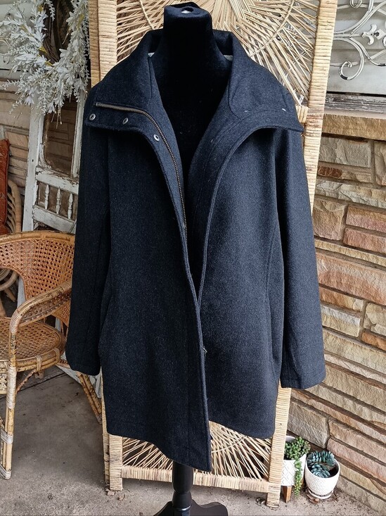 Pendleton Jackets & Blazers - NWT Pendleton Womens Black Wool-Blend Coat - Classic Funnel Collar_Large